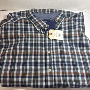 3X Saddlebred Button Front Big & Tall Long Sleeve Purple Multi Plaid NWT Men New